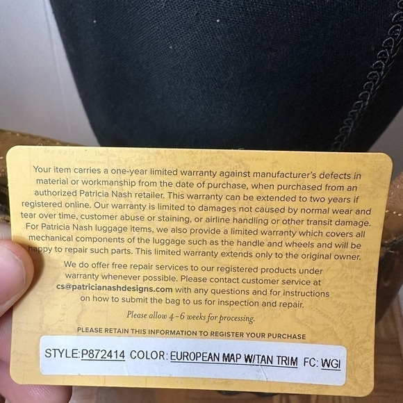 NWOT Patricia Nash Lucia Crossbody European Map with Tan Trim Purse - Picture 9 of 13